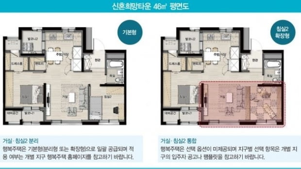  신혼희망타운 전용 46㎡ 평면도. 사진=국토교통부