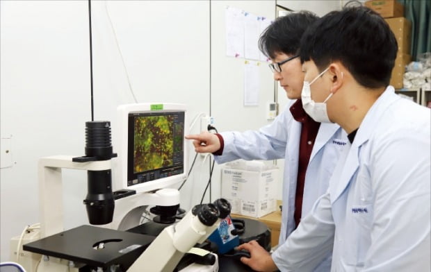 한국생명공학연구원 바이오나노연구센터 책임연구원팀이 테라그노시스 기술에 필요한 소재를 연구하고 있다. /생명연 제공 