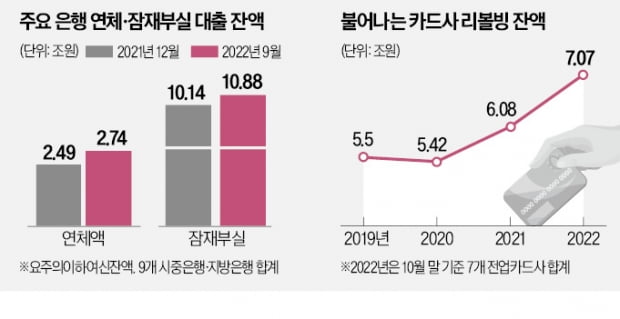 이자 연체·카드값 리볼빙…부실 징후 '꿈틀'