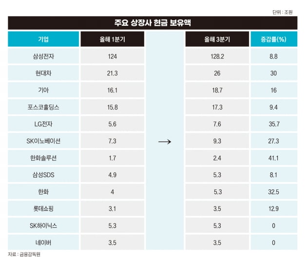 현금 쌓는 대기업들…위기는 대비하고 투자 기회는 살리고 