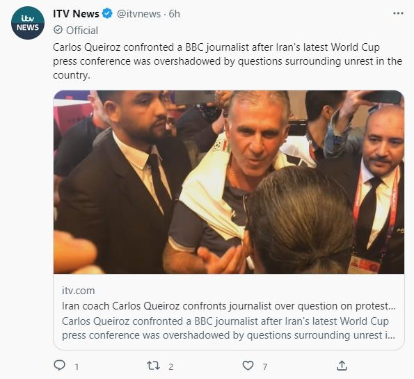 [월드컵] 이란 감독 "잉글랜드 감독에게도 아프간 철수에 관해 물어봐라!"