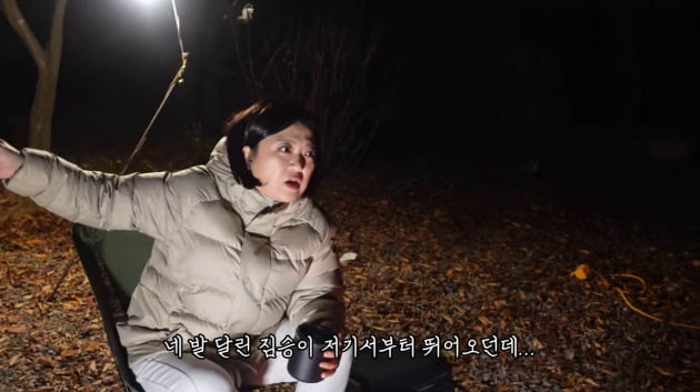 김숙, "멧돼지지?" 캠핑 중 만난 산짐승에 혼비백산…삽 들고 무장