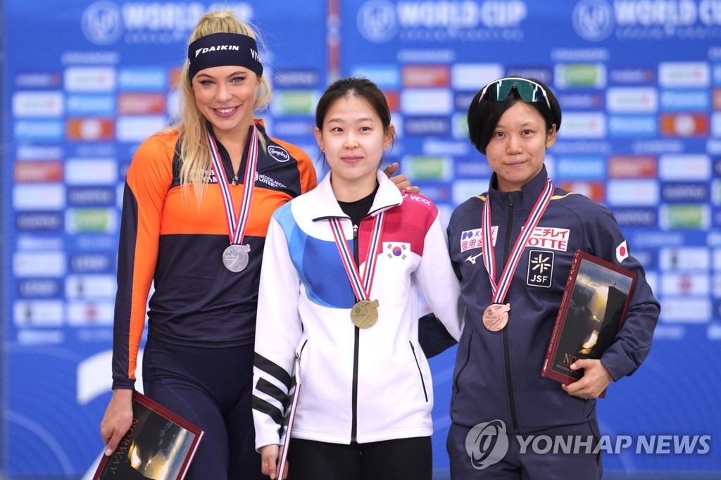 '포스트 이상화' 김민선, 빙속 월드컵 500ｍ 우승…첫 금메달(종합)