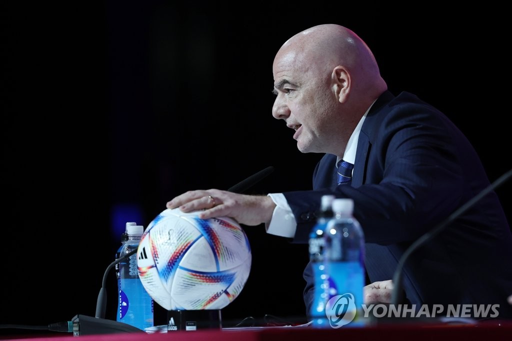 [월드컵] 인판티노 FIFA 회장 "카타르에 대한 유럽의 비판은 위선"