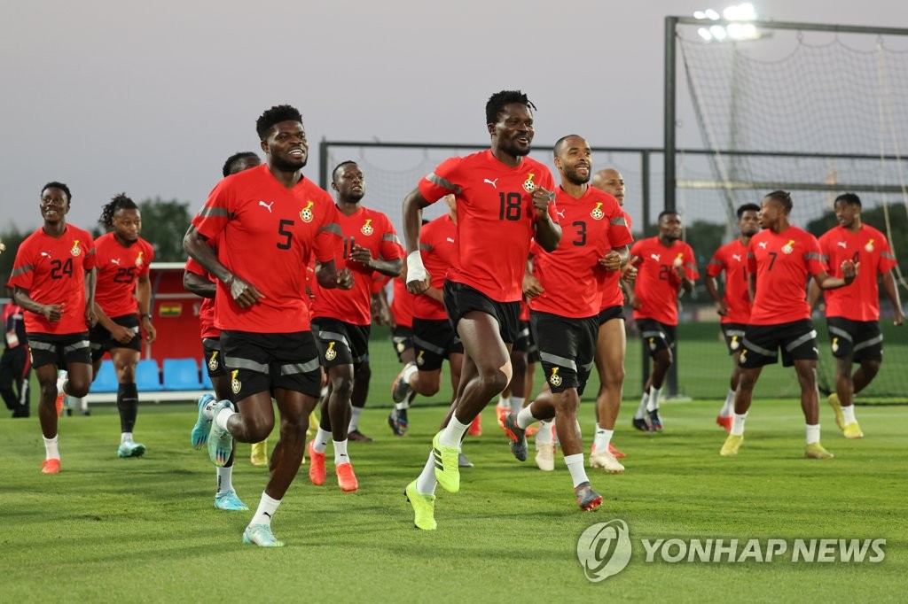 [월드컵] 한국전 앞둔 가나 '등번호 유니폼' 입고 마지막 훈련