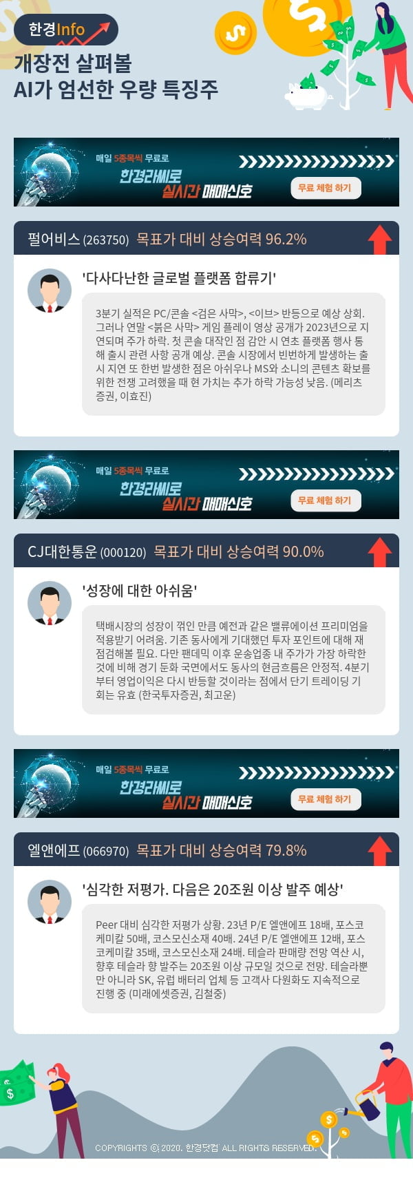 개장전 살펴볼 AI가 엄선한 우량 특징주