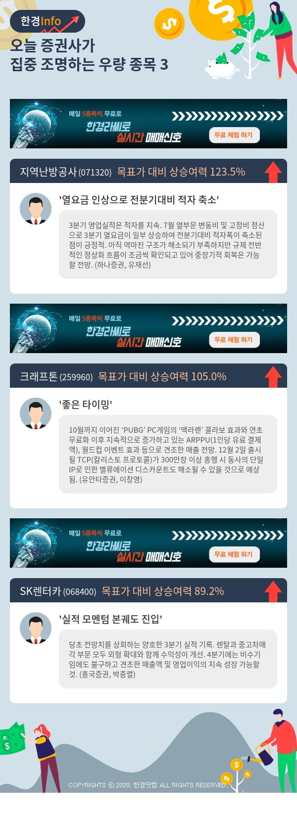 오늘 증권사가 집중 조명하는 우량 종목 3