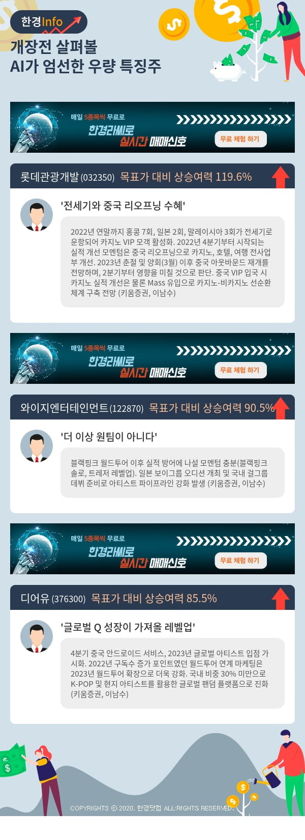 개장전 살펴볼 AI가 엄선한 우량 특징주