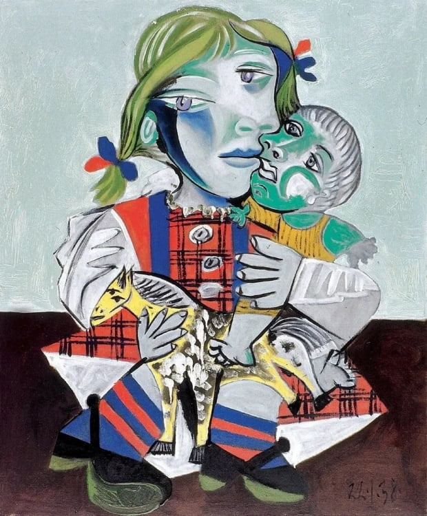 파블로 피카소 '마야와 인형'(1938). 피카소가 1938년과 1939년 그린 딸의 초상화는 14점이 남아있다. /피카소재단유럽에이전시 제공 