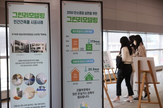 서울 강남구 코엑스에서 열린 '2022 녹색건축한마당'에서 참관객들이 전시장을 둘러보고 있다. 사진=연합뉴스