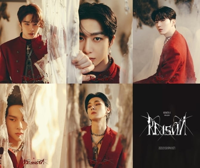 몬스타엑스, 신보 'REASON' 두 번째 콘셉트 필름+포토 공개…빨간 슈트로 치명적 비주얼 극대화