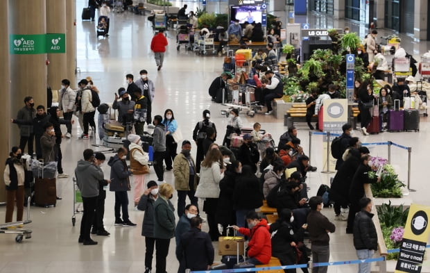 코로나19 대유행으로 움츠러들었던 해외여행 수요가 증가하며 붐비는 인천 공항. 사진=연합뉴스 