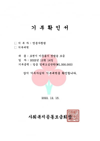 임영웅 팬클럽 영웅시대 '영웅사랑방', 취약 아동 생계비 지원..'선한영향력'