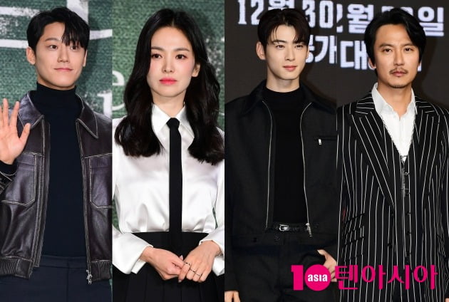 '더 글로리' 주연 이도현, 송혜교와 '아일랜드' 주연 차은우, 김남길. / 사진=텐아시아DB