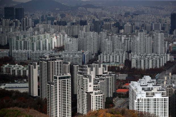서울 강남구 대모산에서 바라본 시내 아파트의 모습. 사진=뉴스1