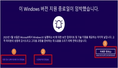 윈도우8.1 기술지원 종료 임박…"보안 체크 하세요"