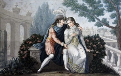 페드루와 이네스의 연애를 묘사한 삽화. 이네스는 시인들에게 '백로처럼 아름답다'는 평가를 받았다고 한다.