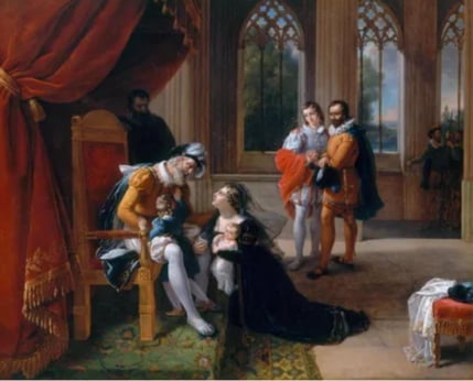 17~18세기 페드루와 이네스의 이야기는 전 유럽에 퍼지며 많은 예술작품의 소재가 됐다. 이 작품은 이네스가 아폰수 4세에게 살려달라며 애원하는 광경을 프랑스 화가 외제니 세르비에르(1786~1855)가 상상해 그린 것이다. 일설에 따르면 아폰수 4세가 이네스의 사형 집행을 직접 참관했다고 한다.