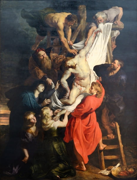 애니메이션 '플랜더스의 개' 주인공 네로가 보고싶어했던 그림 중 하나인 '십자가에서 내려지는 예수'.