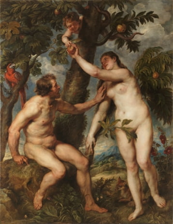 'The Fall of Man' by Rubens, depicting the story of Adam and Eve in the Bible.