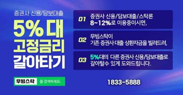 신용으로 주식매매중이시면 6개월간 5.49% 고정금리