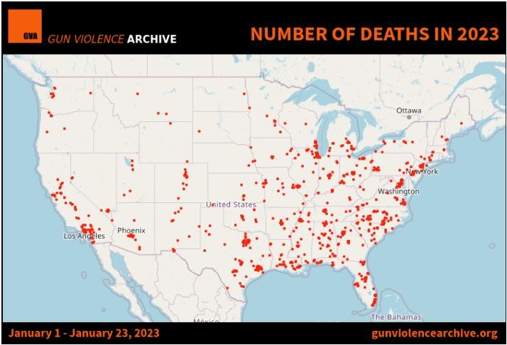 새해 3주간 총기난사 벌써 38건 "이게 2023년의 미국"