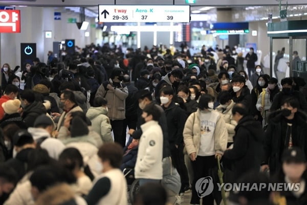 "내일 출근 어쩌지"…제주공항 결항에 수십m 대기줄