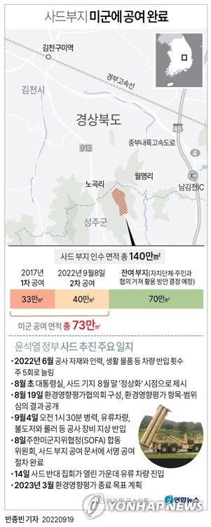 국방부 "사드기지 환경영향평가 초안 작성중…주민설명회 계획"