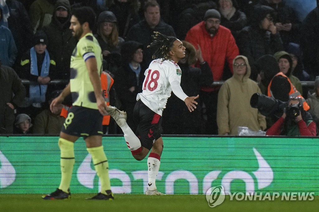 맨시티, EPL 최하위 사우샘프턴에 덜미 잡혀 리그컵 8강 탈락