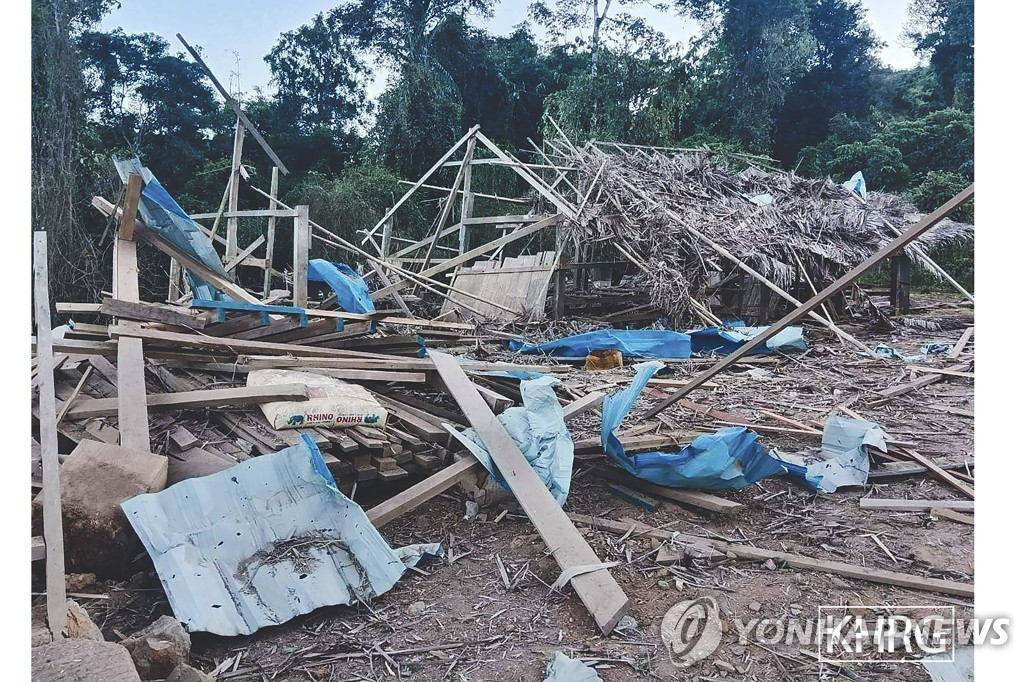 미얀마군 공습에 교회·학교도 파괴…세살배기 포함 5명 사망