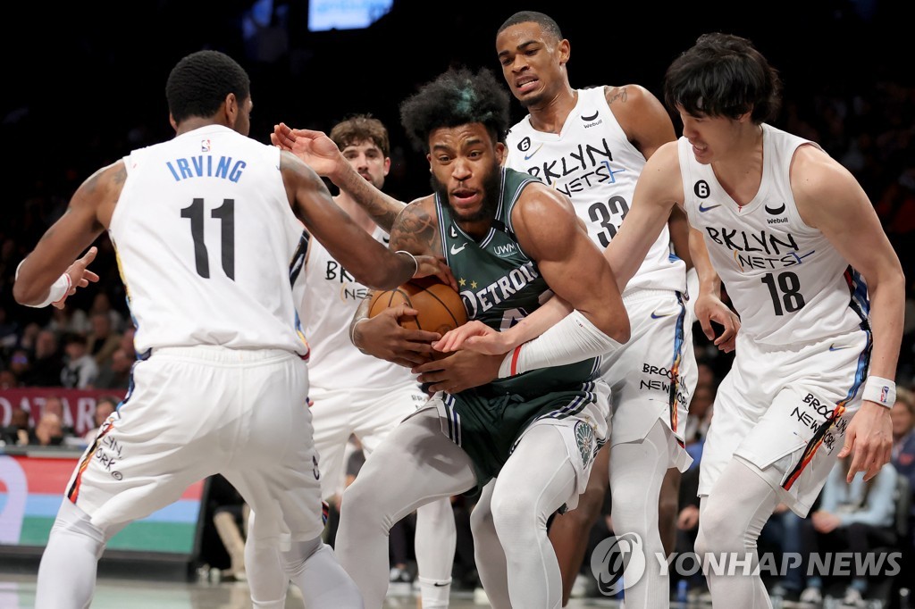 NBA 디트로이트, 브루클린 원정서 5년 만의 승리