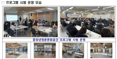 중장년 청춘문화공간 조성…인문여가 프로그램·취업서비스 제공