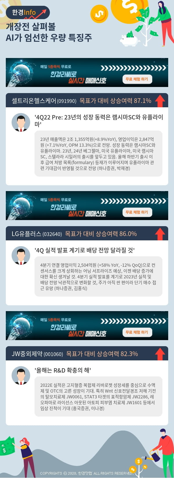 개장전 살펴볼 AI가 엄선한 우량 특징주