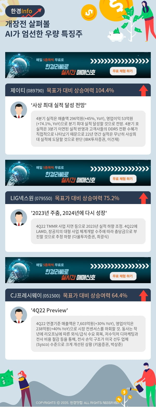 개장전 살펴볼 AI가 엄선한 우량 특징주