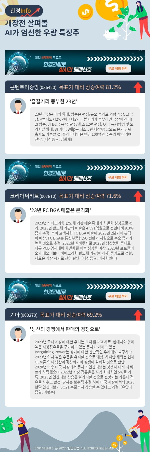 개장전 살펴볼 AI가 엄선한 우량 특징주