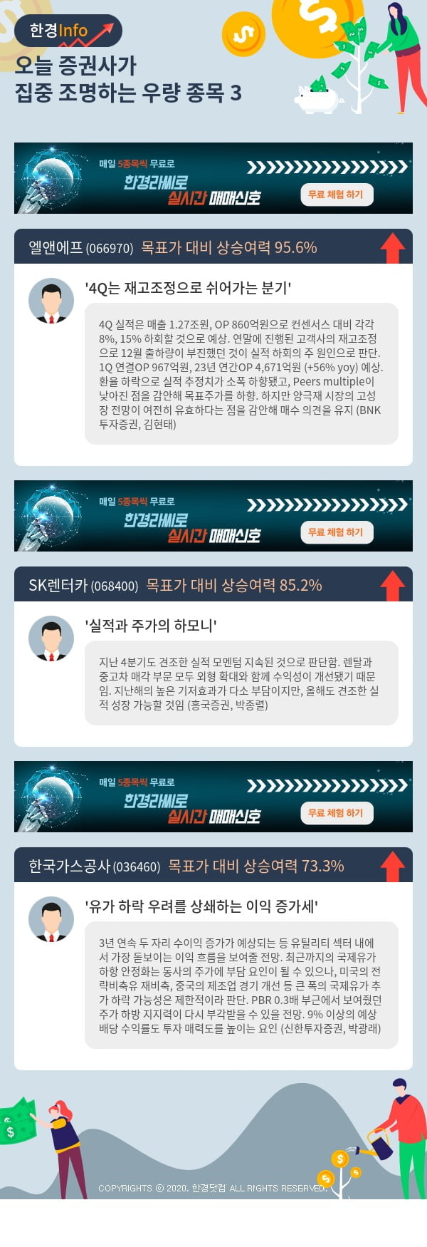 오늘 증권사가 집중 조명하는 우량 종목 3