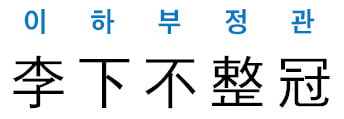 [신동열의 고사성어 읽기] 이하부정관 (李下不整冠)