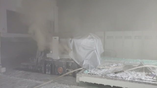 광주 광산구 삼도동 빛그린산단 내 친환경자동차부품인증센터에서 불이 났다. / 사진=광주 광산소방서 제공