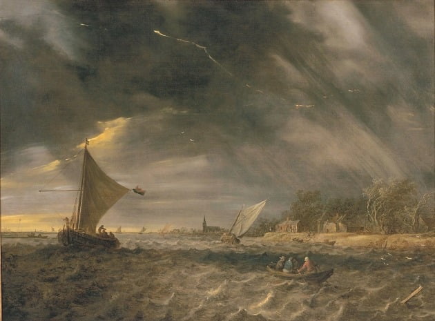 호이엔의 1641년 작품 '폭풍우'. 하는 투자마다 실패하는 '마이너스의 손'이었던 탓에, 화가의 삶도 이 그림처럼 폭풍같았다.