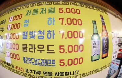 [포토] 소주값 6000원 임박, 주류업계 실태조사 착수