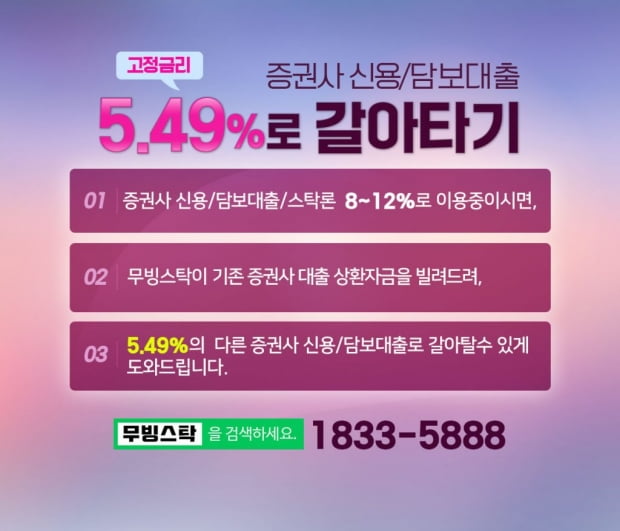 증권사 신용, 담보 금리도 5.49%로 다이어트가 가능하다!