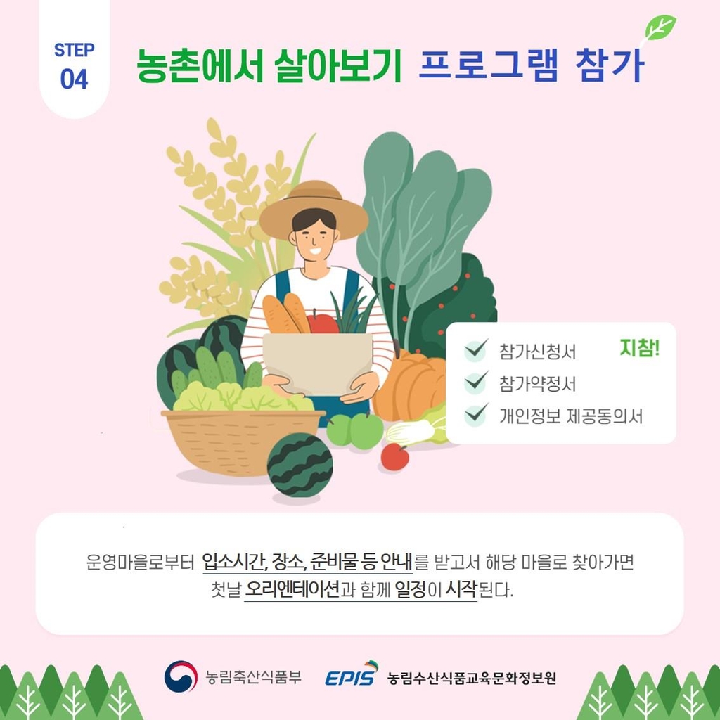 귀농·귀촌 체험 '농촌에서 살아보기' 참가자 모집