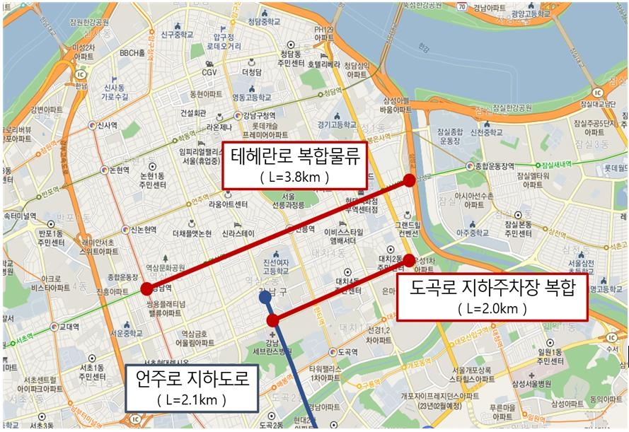 '상습정체' 강남 테헤란로·언주로·도곡로 지하화 검토