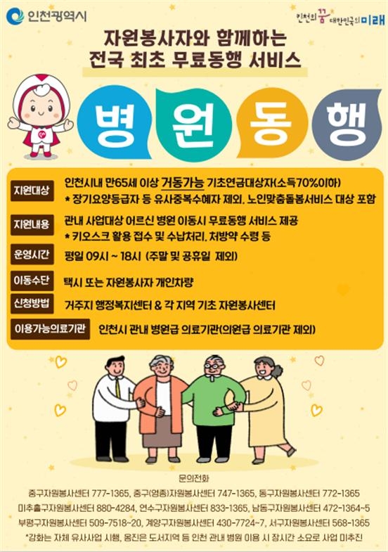 인천시, 어르신 병원 동행서비스 지원 대상 확대