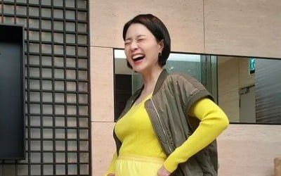 '회사원♥' 안영미, 이제 점점 배가 나오네…볼록한 D라인 '자랑'