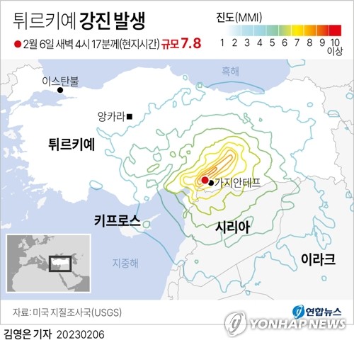 [일지] "튀르키예 역대 최대 강진"…1900년 이후 세계 지진