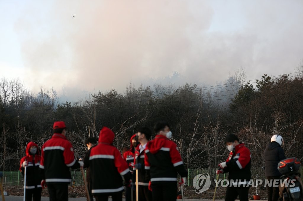 예천 '산불 2단계' 진화율 40%…경로당 등 59명 분산 대피(종합)