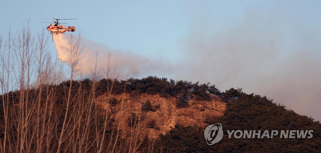 예천 '산불 2단계' 진화율 40%…경로당 등 59명 분산 대피(종합)