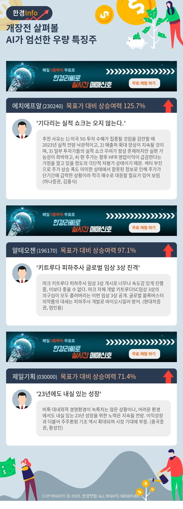 개장전 살펴볼 AI가 엄선한 우량 특징주