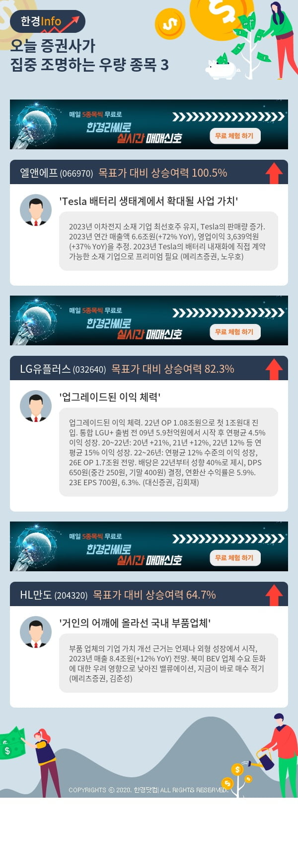 오늘 증권사가 집중 조명하는 우량 종목 3